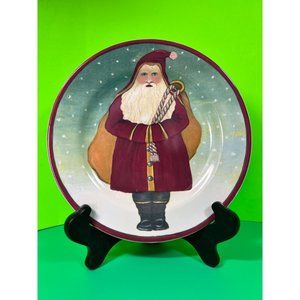 Block Father Christmas by Gear Ceramic Hand Painted Plates Holidays Dessert (3)